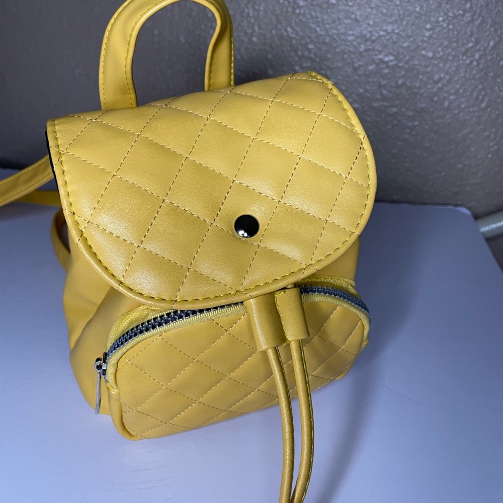 Vibrant Yellow Quilted Leather Backpack